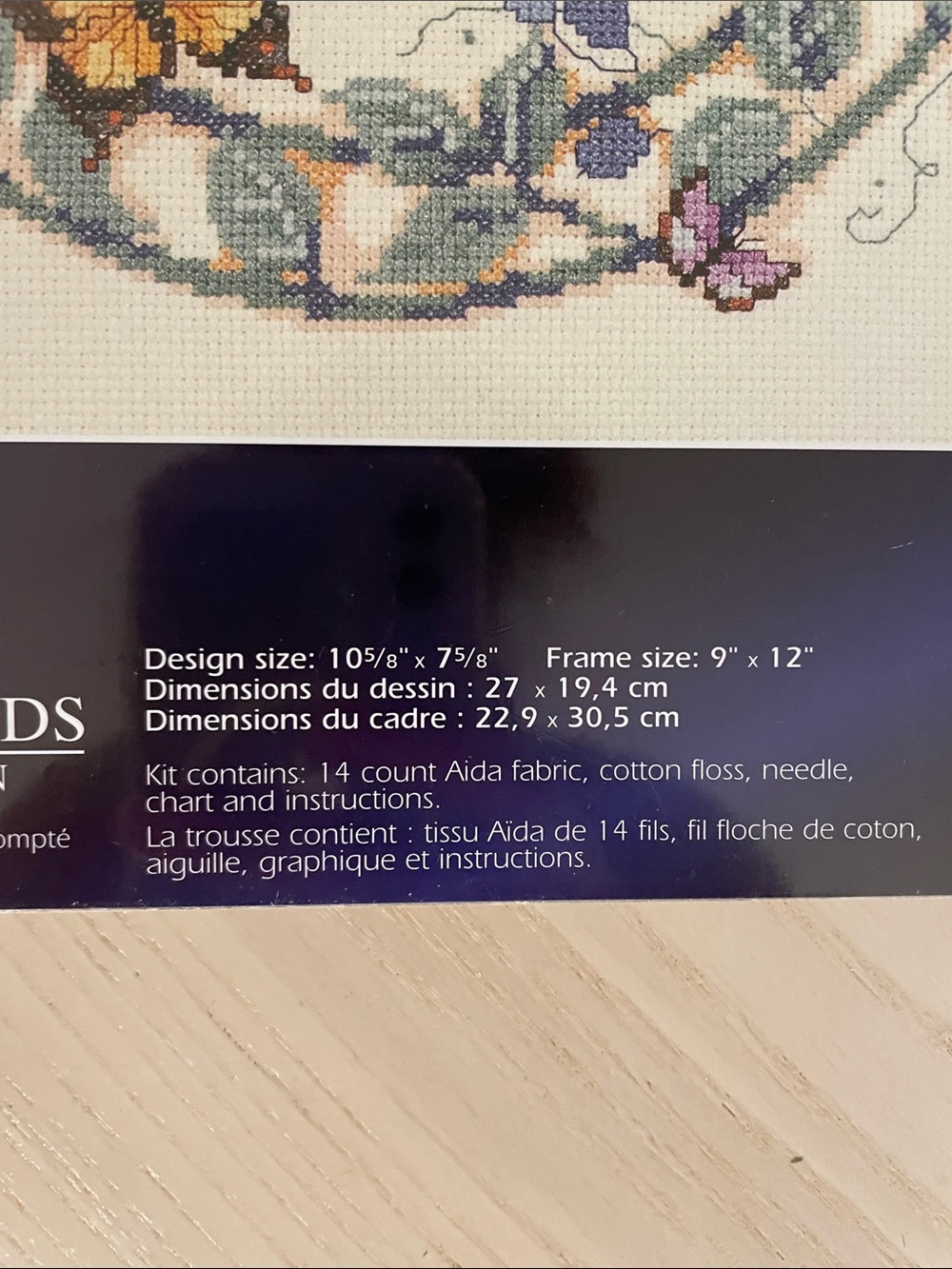 Butterfly Cross Stitch Kit – Blue & Cream - Picture 3 of 3